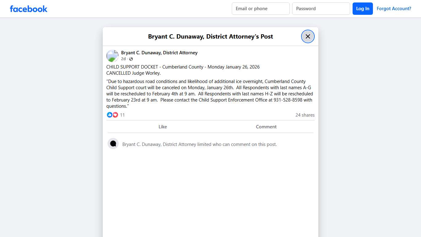 CHILD SUPPORT... - Bryant C. Dunaway, District Attorney Facebook